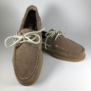 Sperry Men’s Top-Sider Boat Shoe Taupe Canvas 9